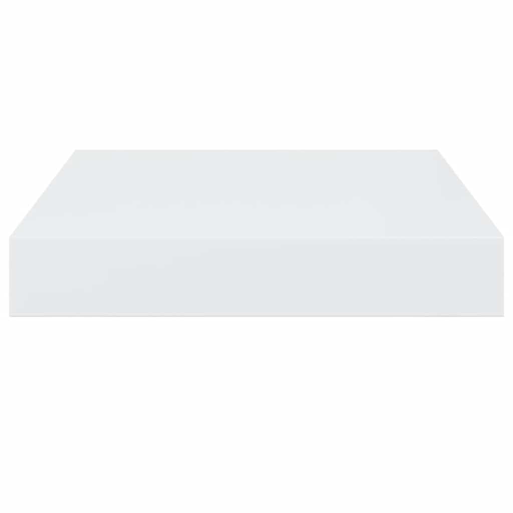 Schweberegale 2 Stk. Hochglanz-Weiß 23x23,5x3,8 cm MDF