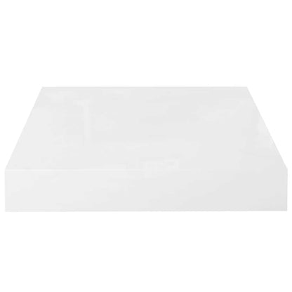 Schweberegale 4 Stk. Hochglanz-Weiß 23x23,5x3,8 cm MDF