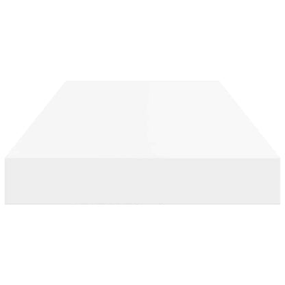 Schweberegale 2 Stk. Hochglanz-Weiß 50x23x3,8 cm MDF