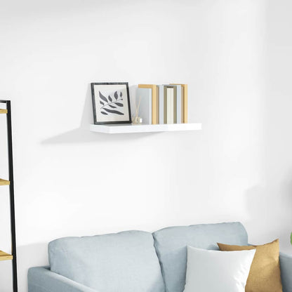 Schweberegal Hochglanz-Weiß 60x23,5x3,8 cm MDF