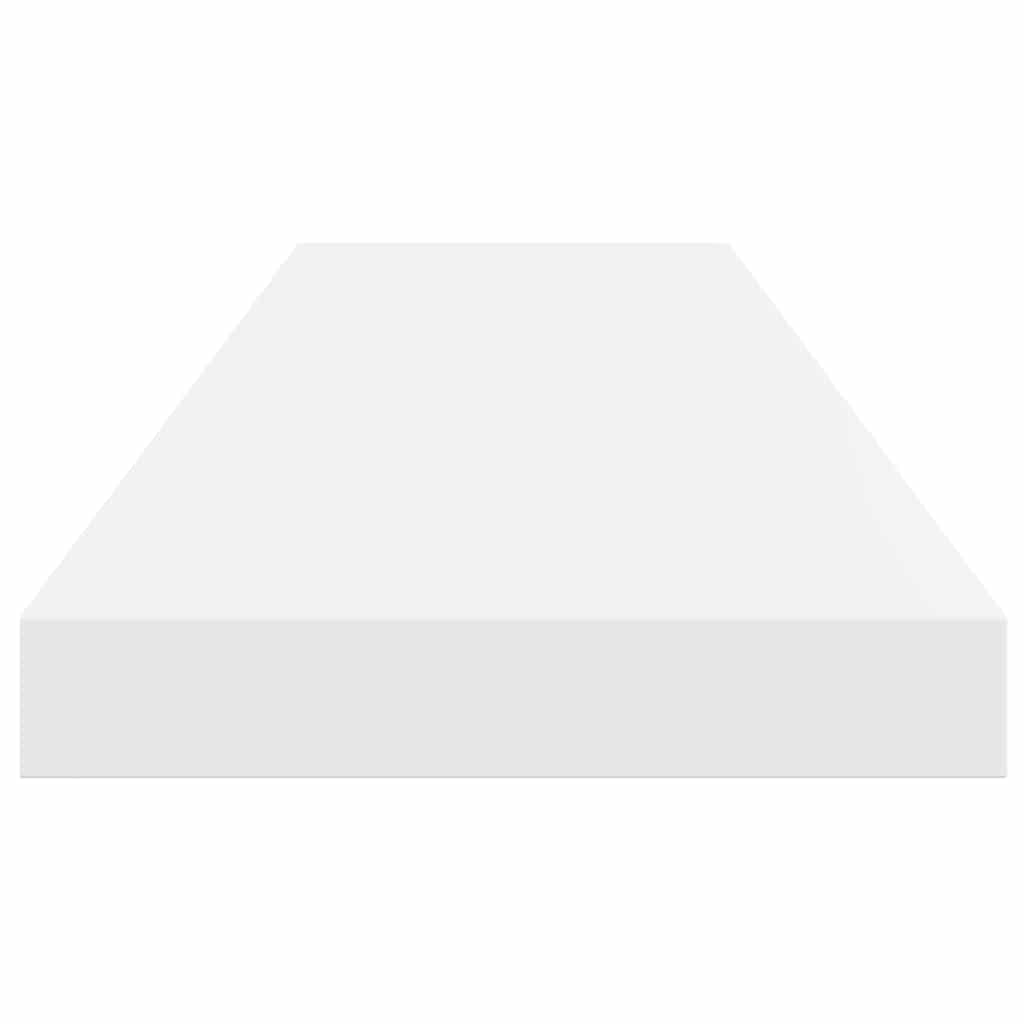 Schweberegale 2 Stk. Hochglanz-Weiß 80x23,5x3,8 cm MDF