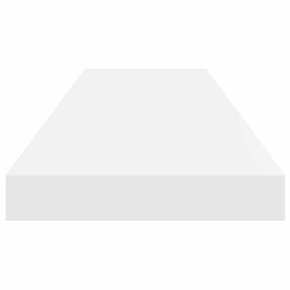 Schweberegale 2 Stk. Hochglanz-Weiß 80x23,5x3,8 cm MDF