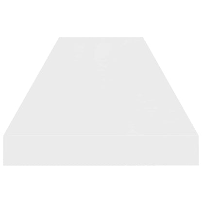 Schweberegale 4 Stk. Hochglanz-Weiß 90x23,5x3,8 cm MDF