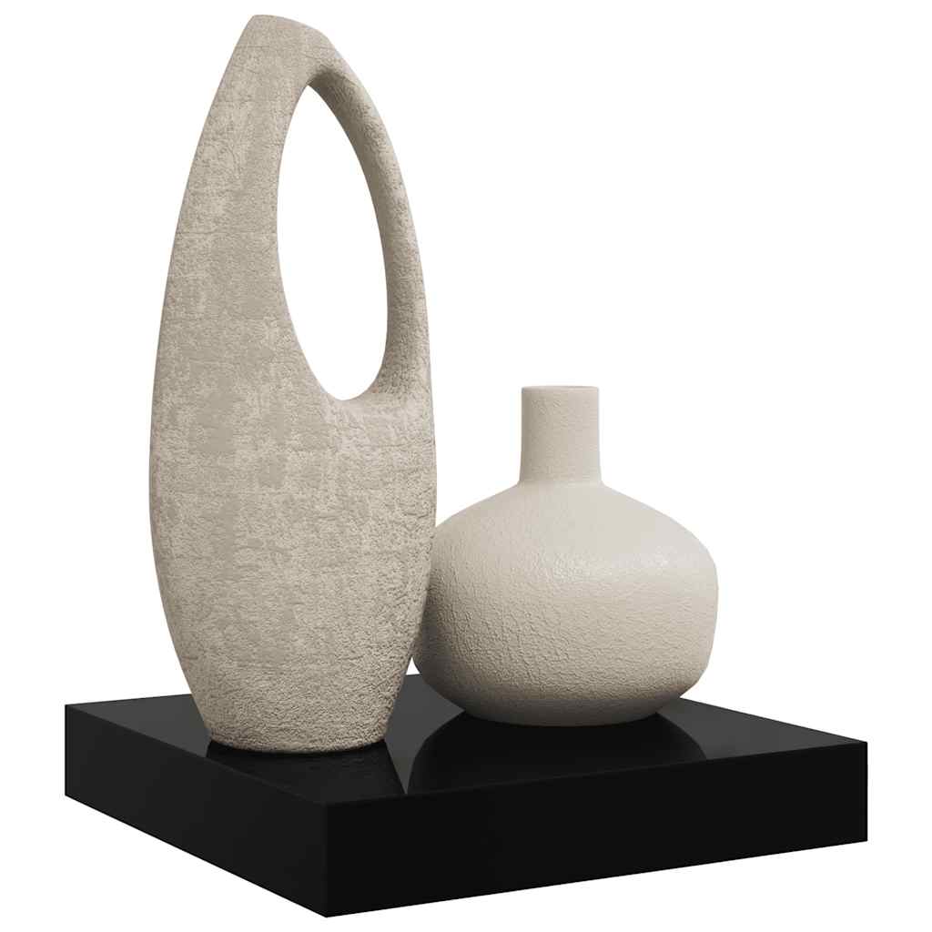 Schweberegal Hochglanz-Schwarz 23x23,5x3,8 cm MDF