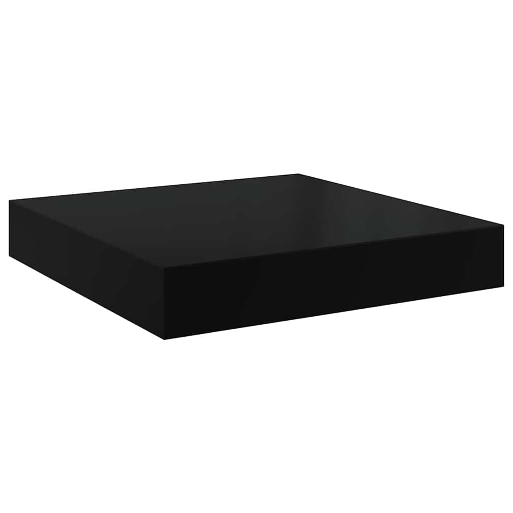 Schweberegale 4 Stk. Hochglanz-Schwarz 23x23,5x3,8 cm MDF