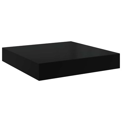 Schweberegale 4 Stk. Hochglanz-Schwarz 23x23,5x3,8 cm MDF