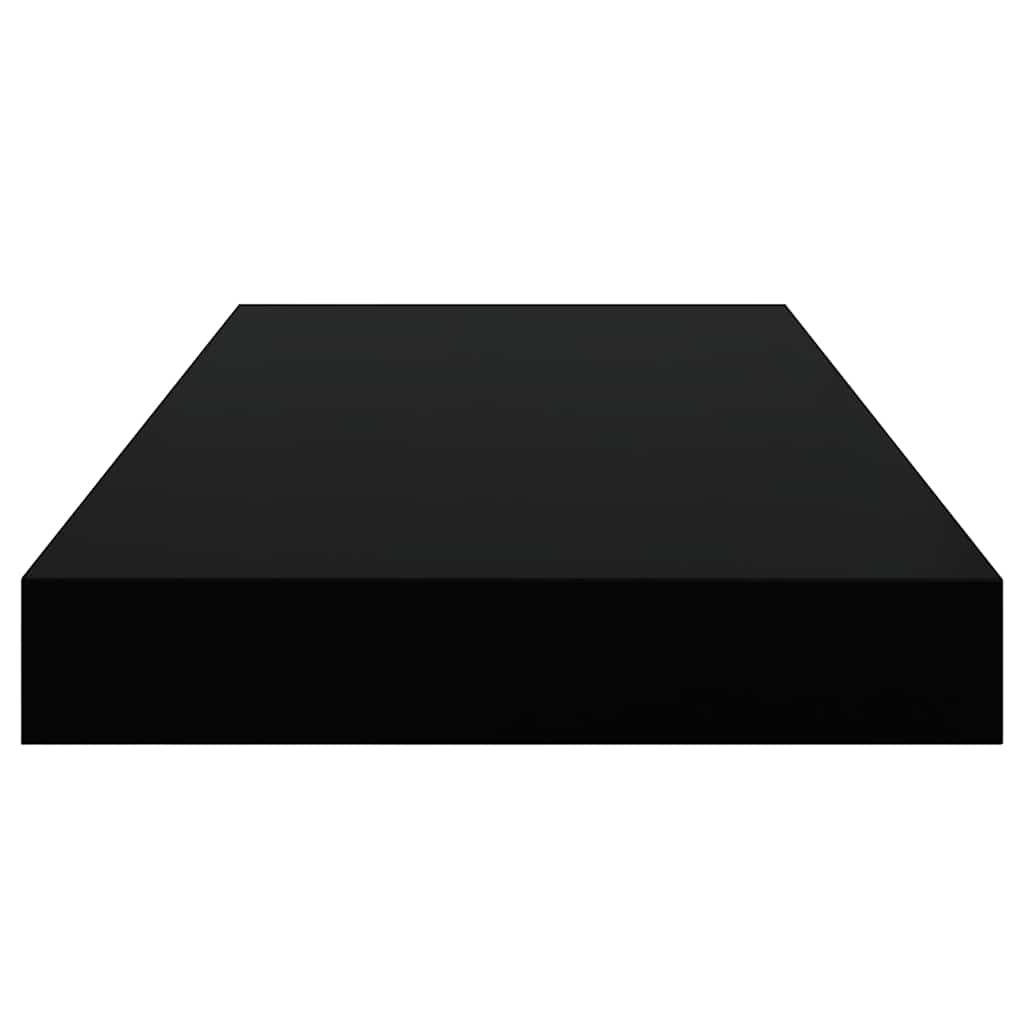 Schweberegale 4 Stk. Hochglanz-Schwarz 50x23x3,8 cm MDF