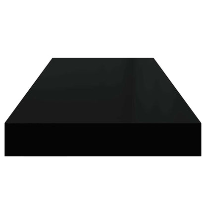 Schweberegale 4 Stk. Hochglanz-Schwarz 60x23,5x3,8 cm MDF