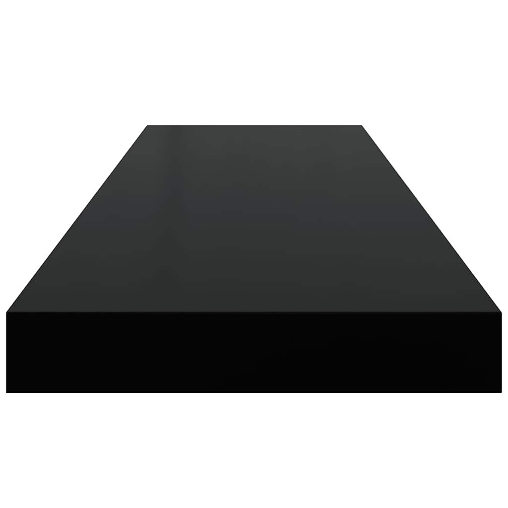 Schweberegal Hochglanz-Schwarz 80x23,5x3,8 cm MDF