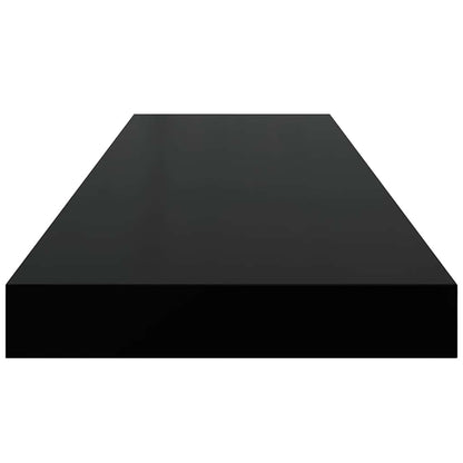 Schweberegale 4 Stk. Hochglanz-Schwarz 80x23,5x3,8 cm MDF