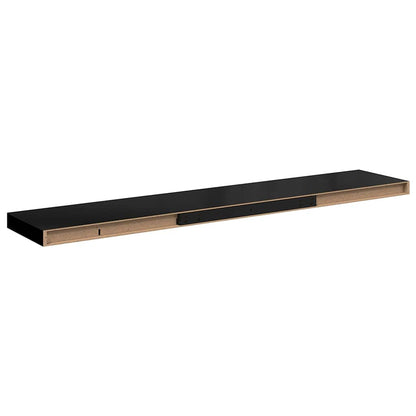 Schweberegale 2 Stk. Hochglanz-Schwarz 120x23,5x3,8 cm MDF