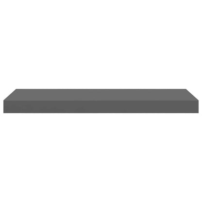 Schweberegale 2 Stk. Hochglanz-Grau 60x23,5x3,8 cm MDF