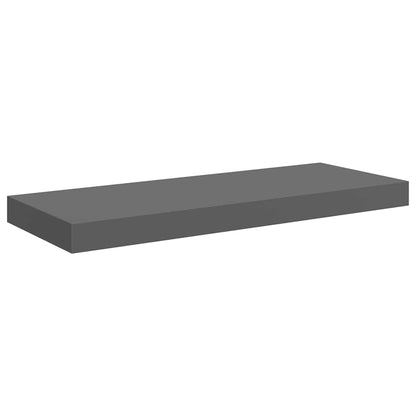 Schweberegale 4 Stk. Hochglanz-Grau 60x23,5x3,8 cm MDF