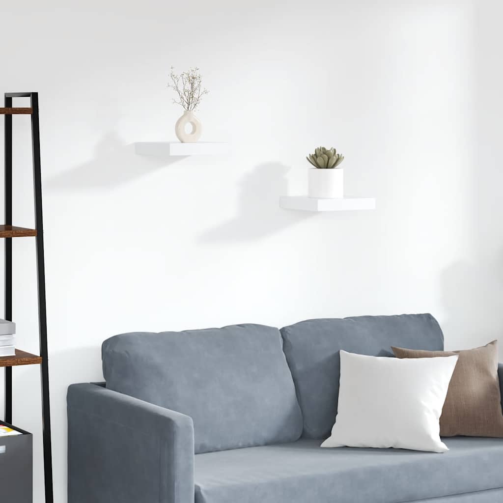 Schweberegale 2 Stk. Weiß 23x23,5x3,8 cm MDF