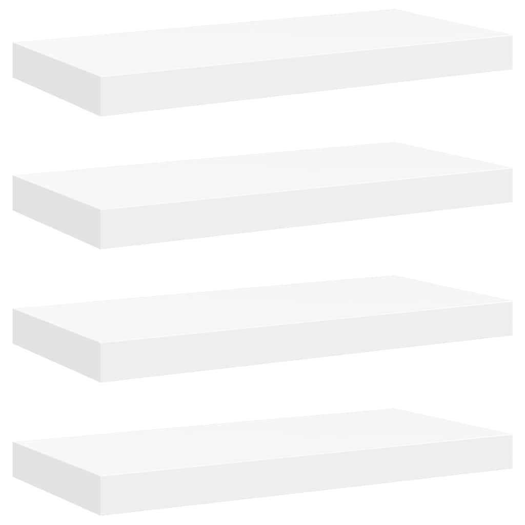Schwebende Wandregale 4 Stk. Weiß 50x23x3,8cm MDF