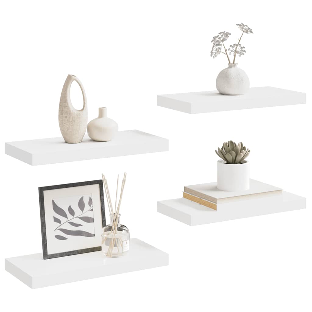 Schwebende Wandregale 4 Stk. Weiß 50x23x3,8cm MDF