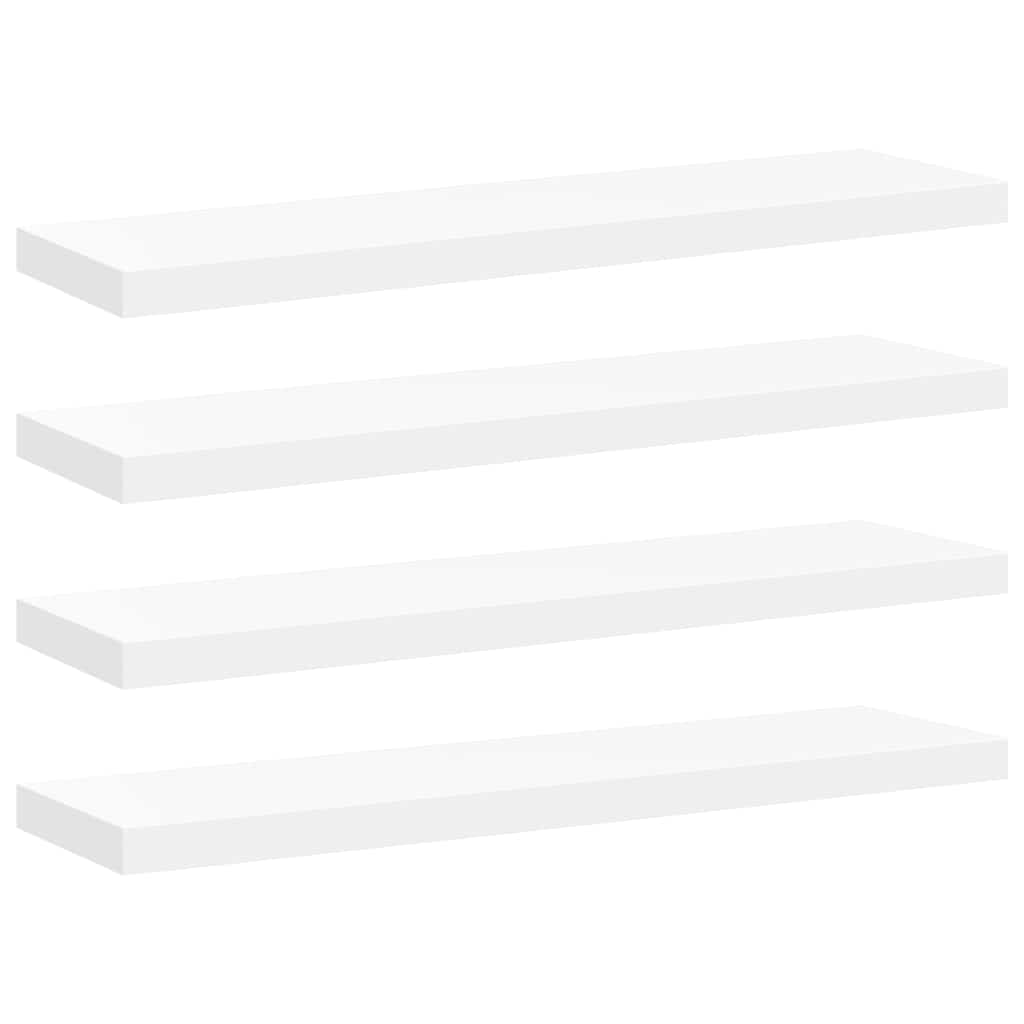 Schweberegale 4 Stk. Weiß 90x23,5x3,8 cm MDF