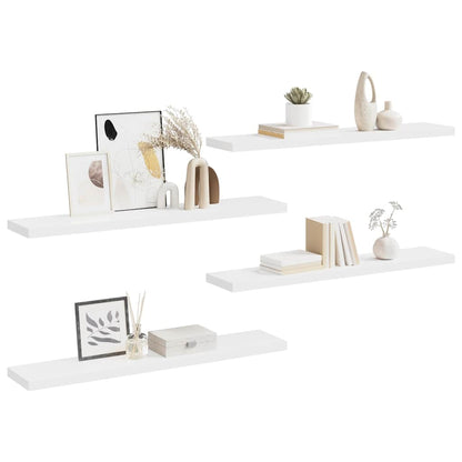 Schweberegale 4 Stk. Weiß 120x23,5x3,8 cm MDF