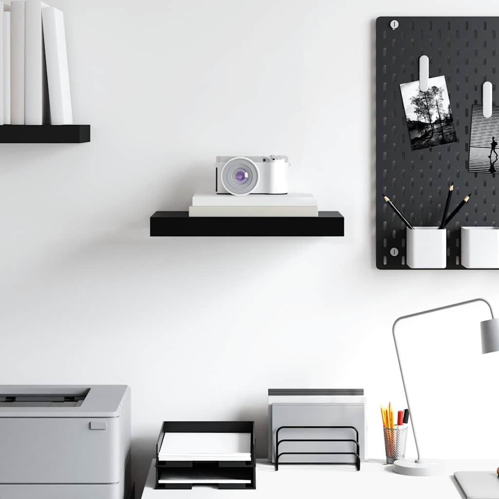 Schwebendes Wandregal Schwarz 40x23x3,8 cm MDF