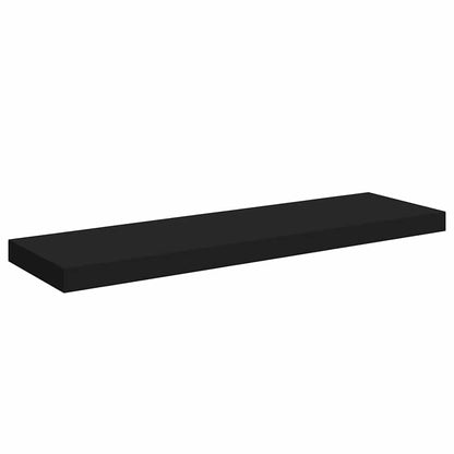 Schweberegale 2 Stk. Schwarz 80x23,5x3,8 cm MDF