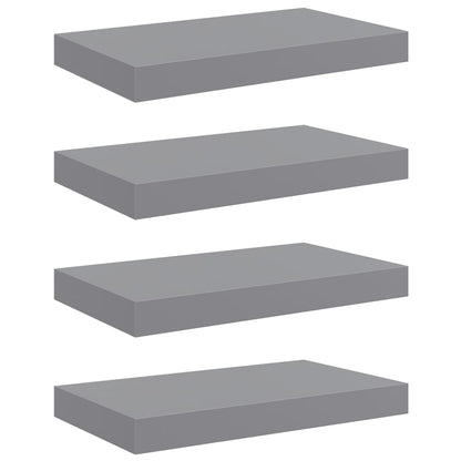 Schwebende Wandregale 4 Stk. Grau 40x23x3,8cm MDF
