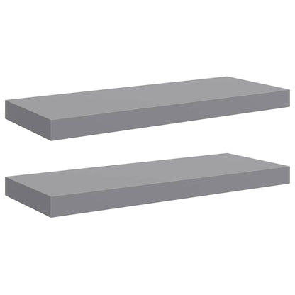 Schwebende Wandregale 2 Stk. Grau 60x23,5x3,8cm MDF