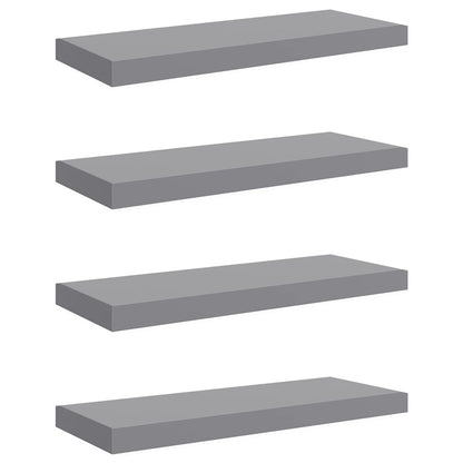Schweberegale 4 Stk. Grau 60x23,5x3,8cm MDF