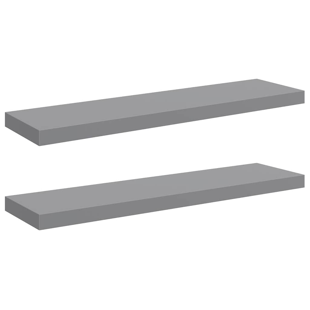 Schwebende Wandregale 2 Stk. Grau 90x23,5x3,8cm MDF