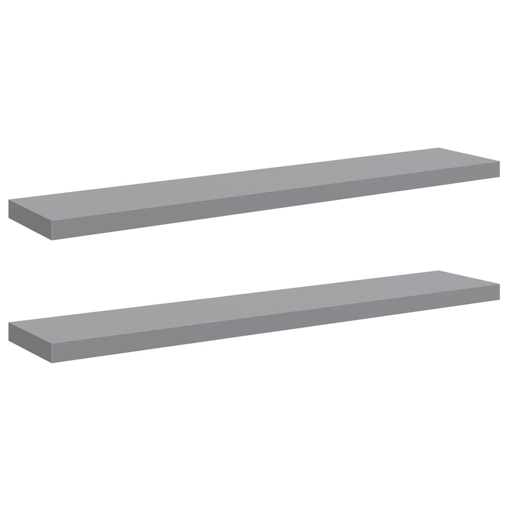 Schwebende Wandregale 2 Stk. Grau 120x23,5x3,8 cm MDF