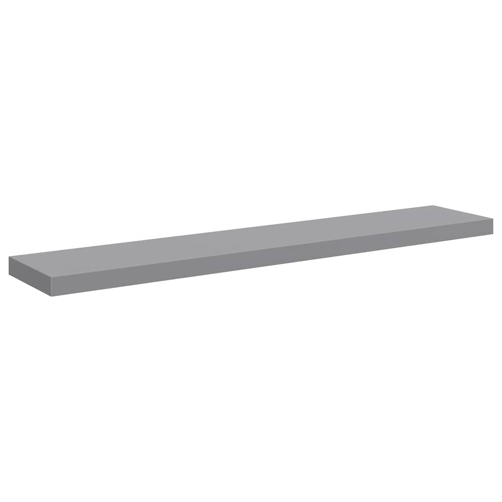 Schwebende Wandregale 2 Stk. Grau 120x23,5x3,8 cm MDF