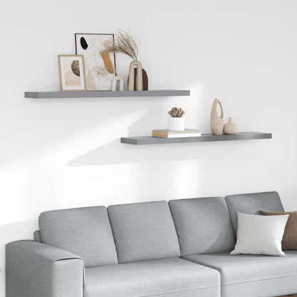 Schwebende Wandregale 2 Stk. Grau 120x23,5x3,8 cm MDF
