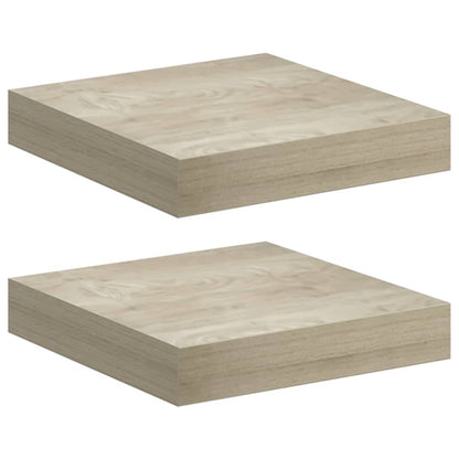 Schwebende Wandregale 2 Stk. Eichefarben 23x23,5x3,8cm MDF