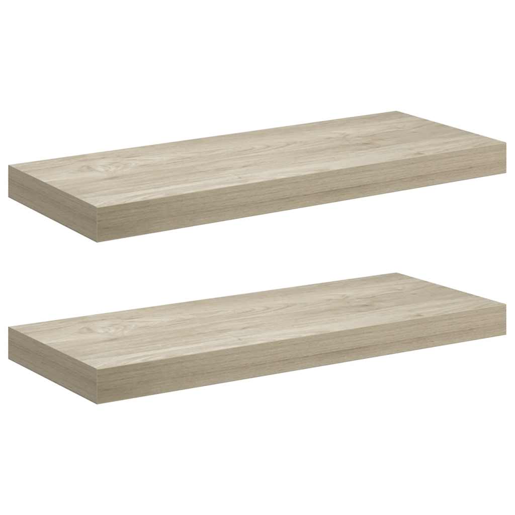 Schwebende Wandregale 2 Stk. Eichefarben 60x23,5x3,8cm MDF