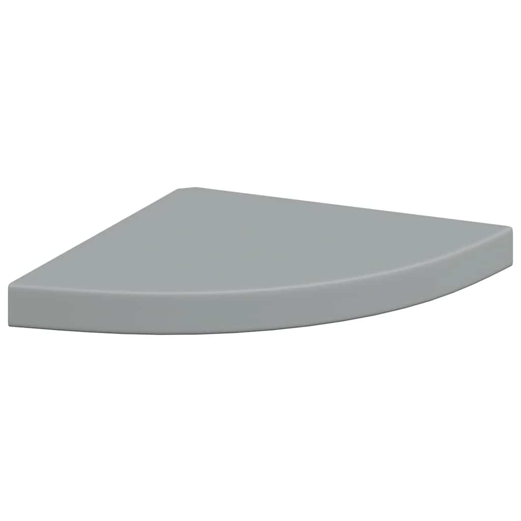 Eck-Schweberegale 2 Stk. Grau 35x35x3,8 cm MDF