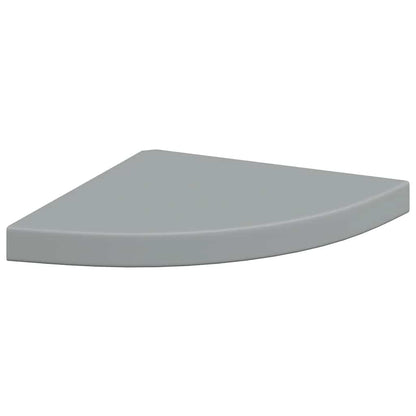 Eck-Schweberegale 2 Stk. Grau 35x35x3,8 cm MDF