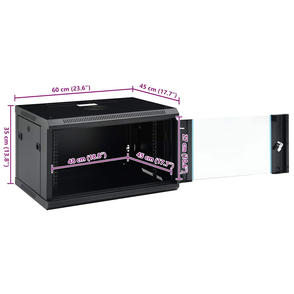 6U Netzwerkschrank Wandmontage 19" IP20 600x450x350 mm