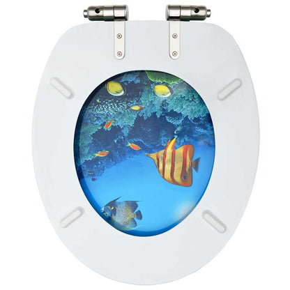 Toilettensitze mit Soft-Close-Deckel 2 Stk. MDF Tiefsee-Design
