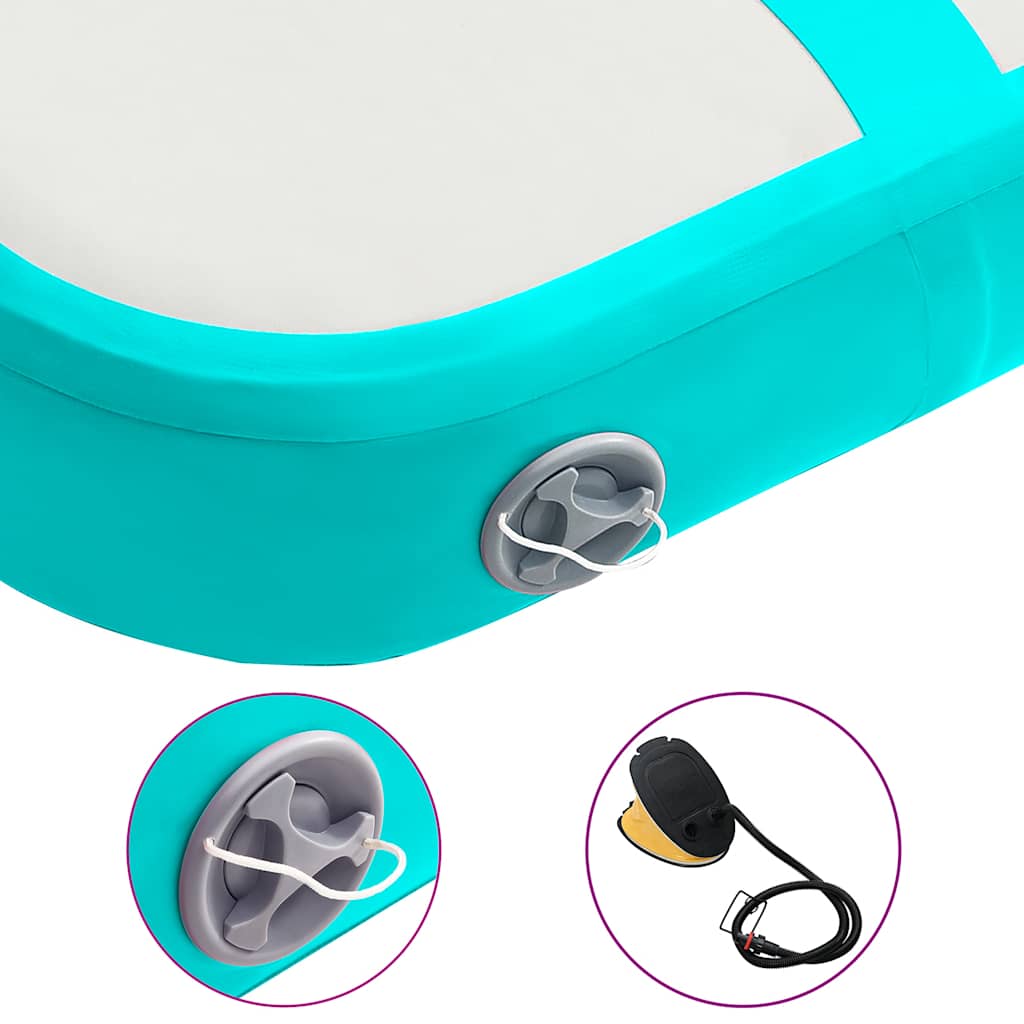 Aufblasbare Gymnastikmatte mit Pumpe 60x100x20 cm PVC Grün