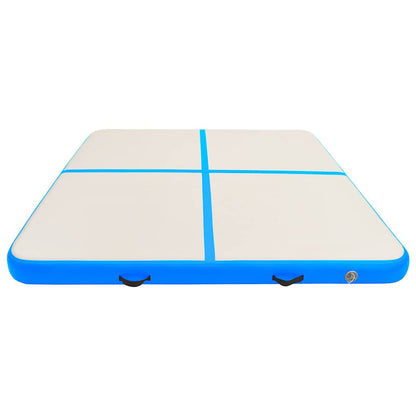 Aufblasbare Gymnastikmatte mit Pumpe 200x200x10 cm PVC Blau