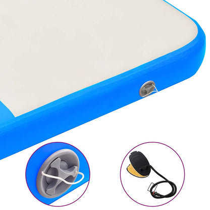 Aufblasbare Gymnastikmatte mit Pumpe 200x200x10 cm PVC Blau