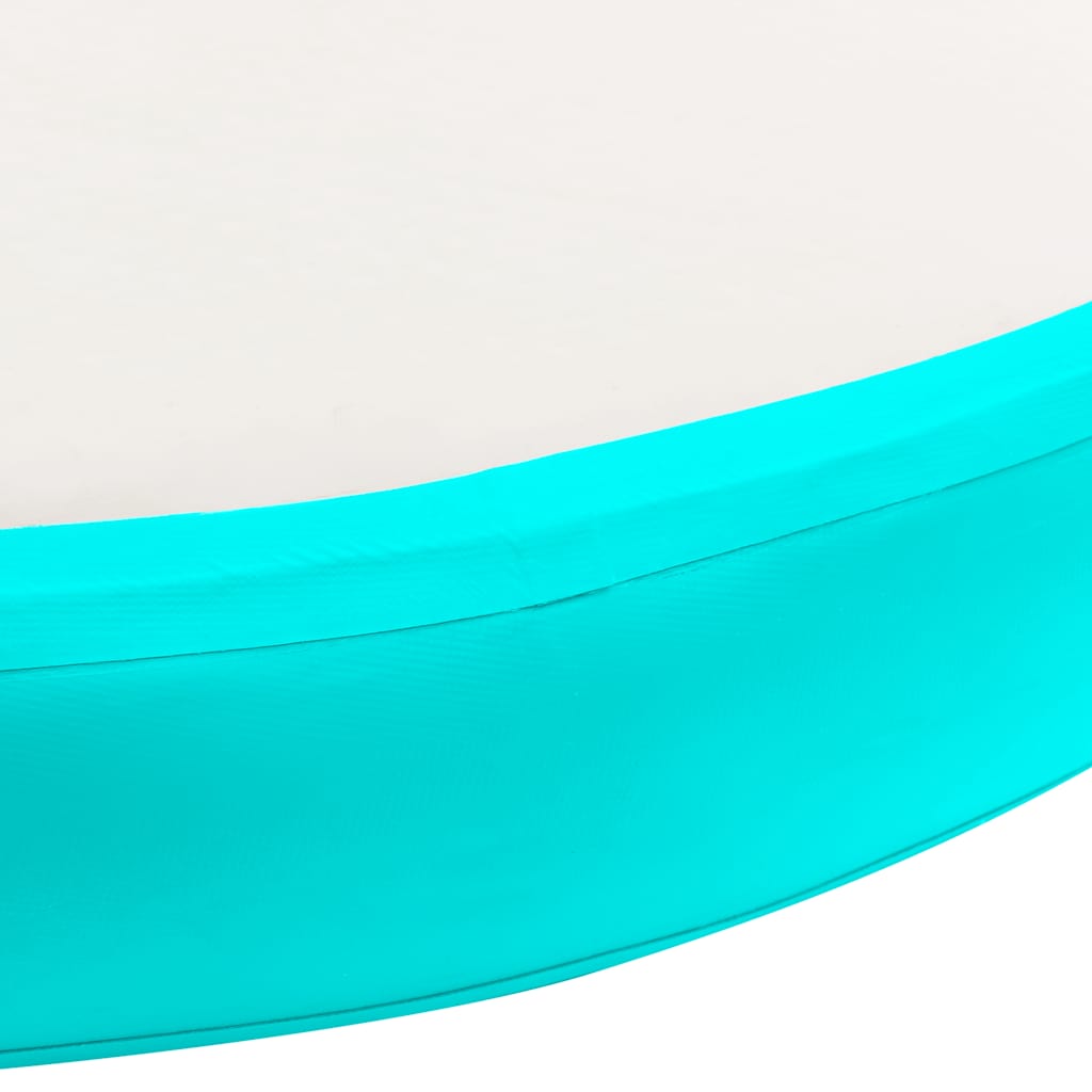 Aufblasbare Gymnastikmatte mit Pumpe 100x100x15 cm PVC Grün