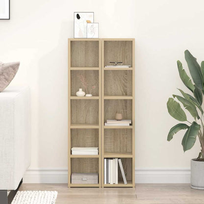 CD-Regale 2 Stk. Sonoma-Eiche 21x16x93,5 cm Holzwerkstoff