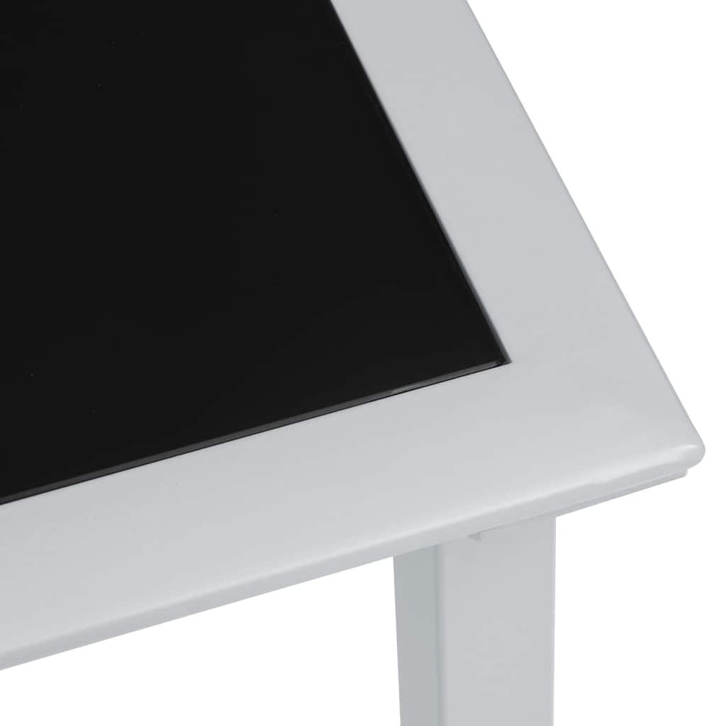 Gartentisch Schwarz und Silbern 41x41x45 cm Stahl und Glas