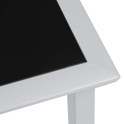 Gartentisch Schwarz und Silbern 41x41x45 cm Stahl und Glas