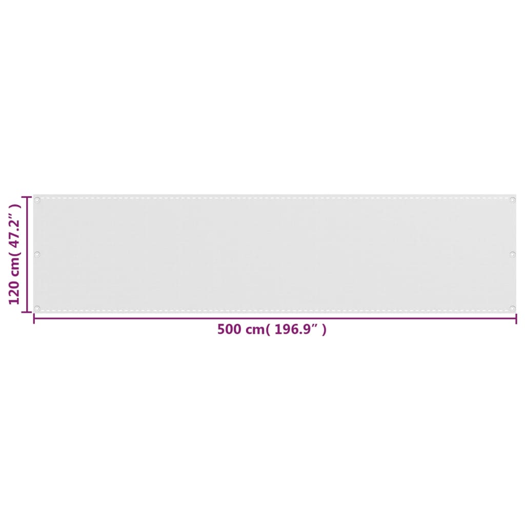 Balkon-Sichtschutz Weiß 120x500 cm HDPE