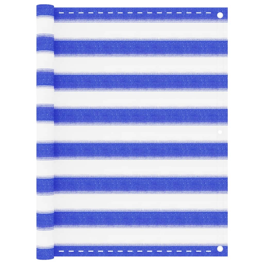 Balkon-Sichtschutz Blau und Weiß 90x400 cm HDPE