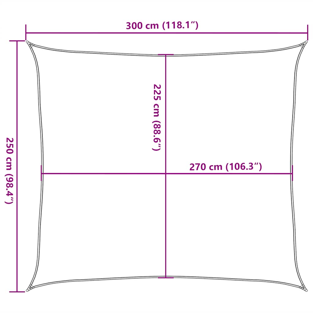 Sonnensegel 160 g/m² Hellgrün 2,5x3 m HDPE