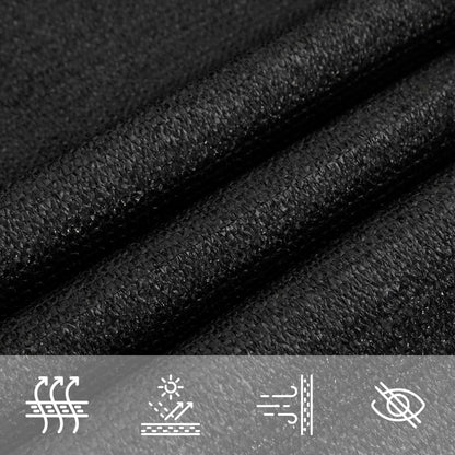 Sonnensegel 160 g/m² Schwarz 4,5x4,5 m HDPE