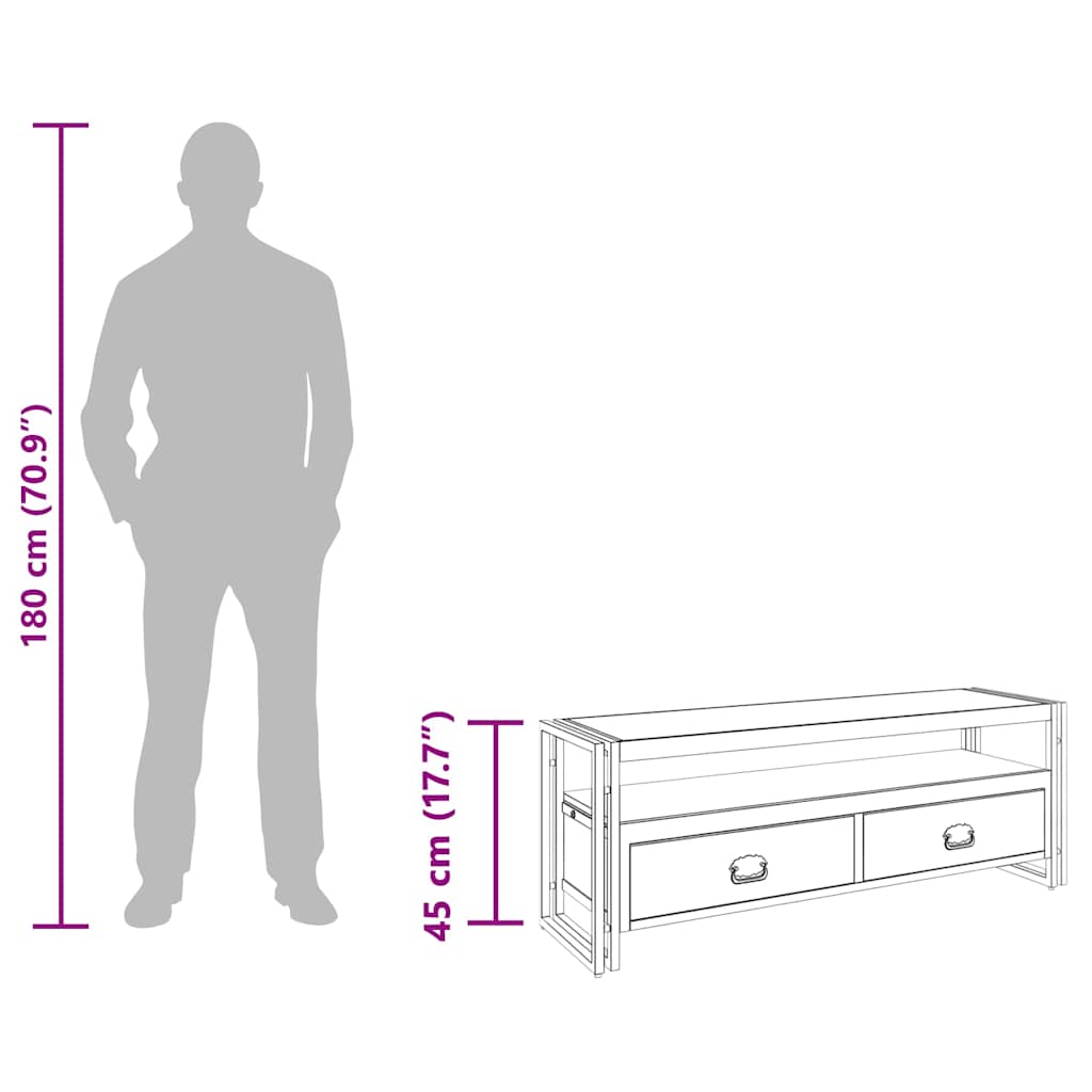 TV-Schrank 120x35x45 cm Massivholz Honigfarben