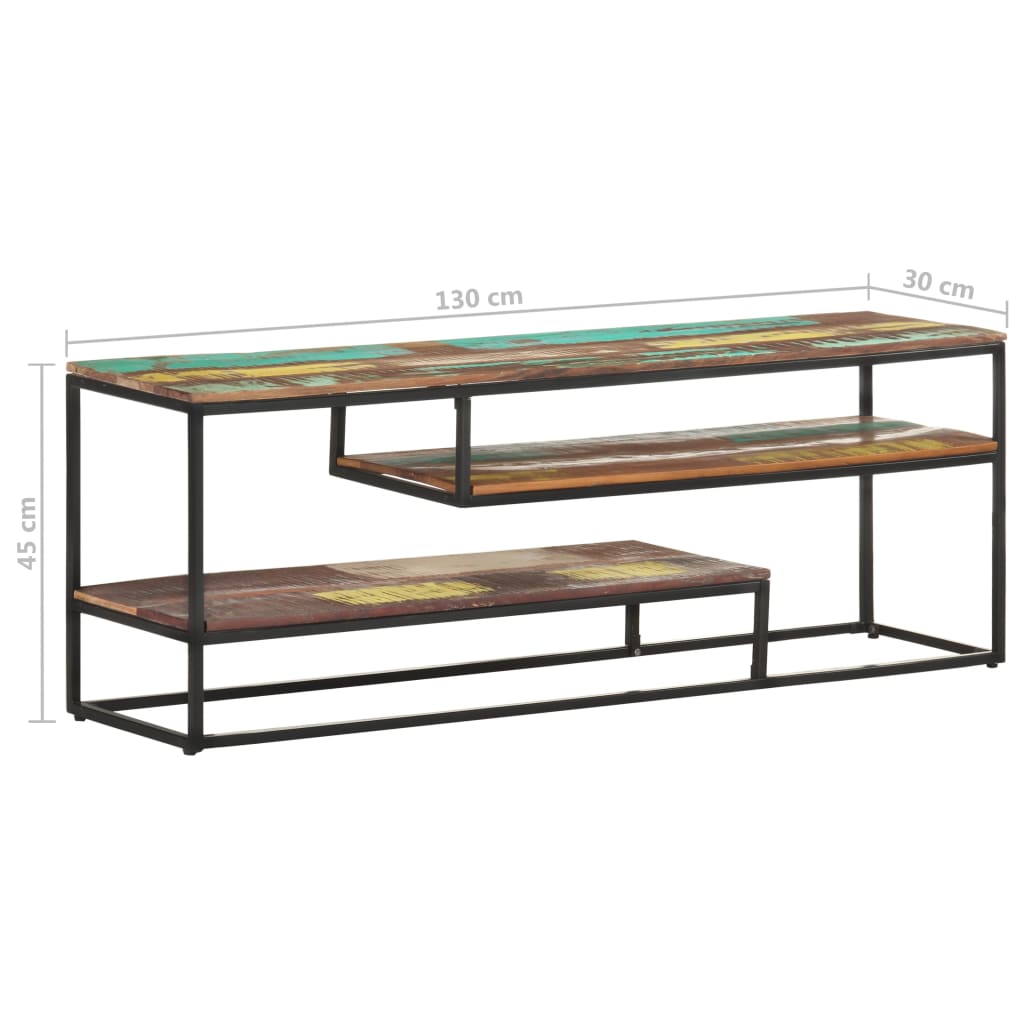 TV-Schrank 130x30x45 cm Recyceltes Massivholz